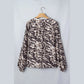 Val Leopard Print V Neck Button Down Balloon Sleeve Shirt