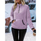 Vella Purple Quarter Zip Fuzzy Fleece Sweatshirt