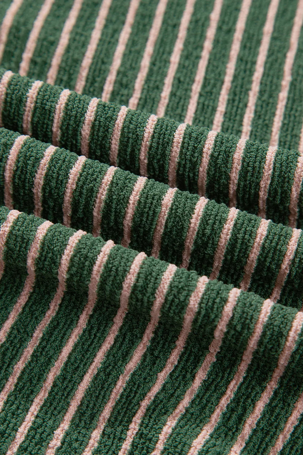 Veronnie Green Stripe Striped V Neck Patchwork Long Sleeve Regular Fit Cardigan