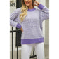 DESTASH Violet Contrast Stitch Crewneck Sweater