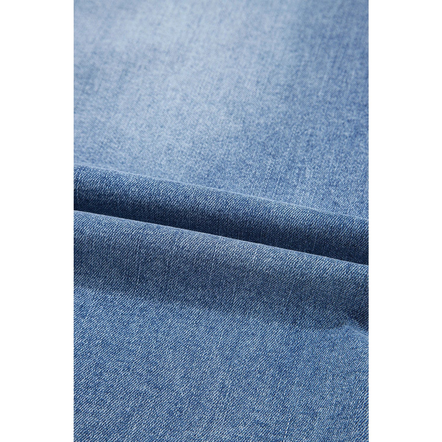 Vittoria Irregular Distressed Bottom Denim Midi Skirt