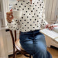 Vivica Polka‑Dot Button‑Up Blouse