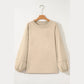 Viv Beige Raw Seam Patchwork Baggy Sweatshirt