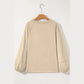 Viv Beige Raw Seam Patchwork Baggy Sweatshirt