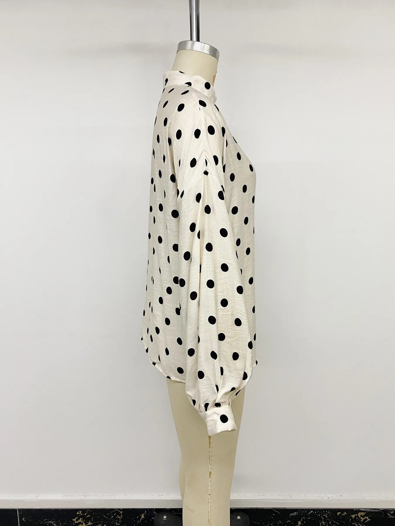 Vivica Polka‑Dot Button‑Up Blouse