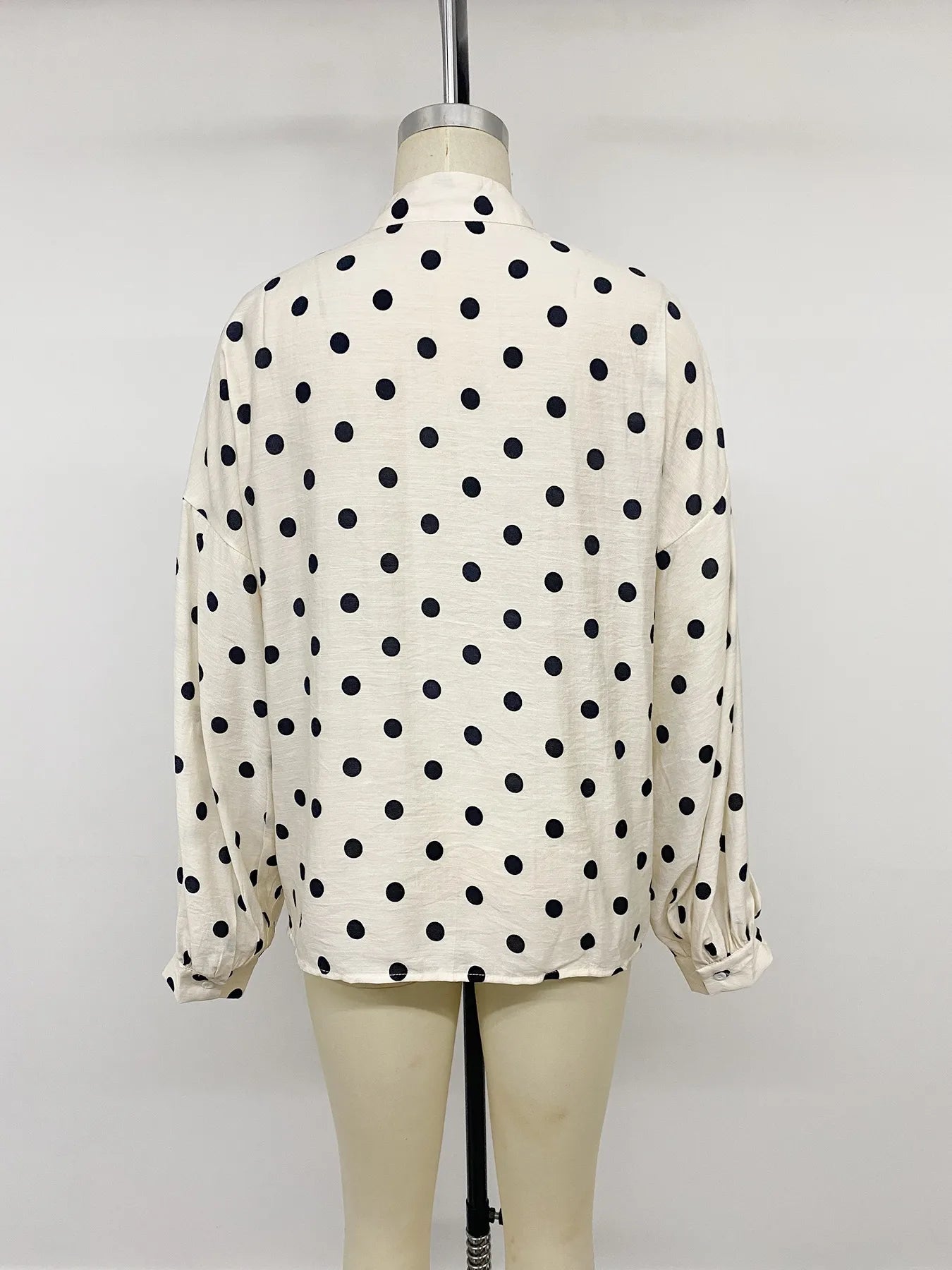Vivica Polka‑Dot Button‑Up Blouse