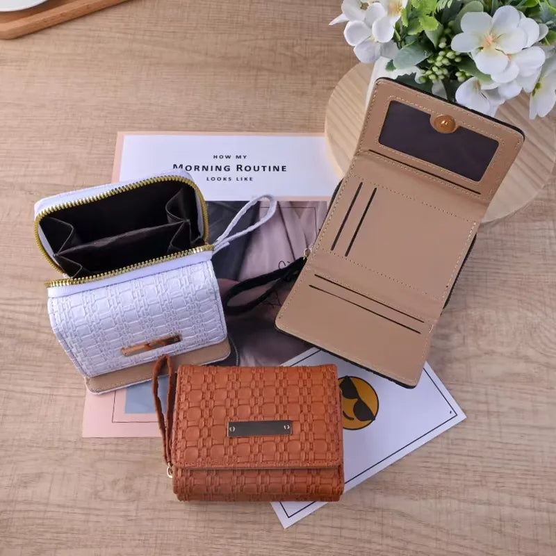 Woven Charm Compact Wallet - 6 Colors