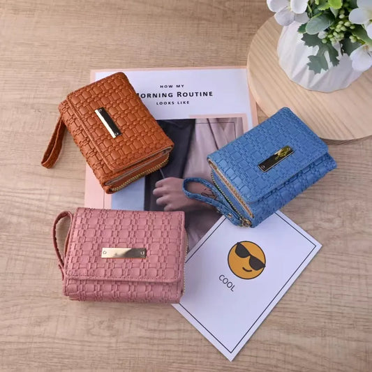 Woven Charm Compact Wallet - 6 Colors