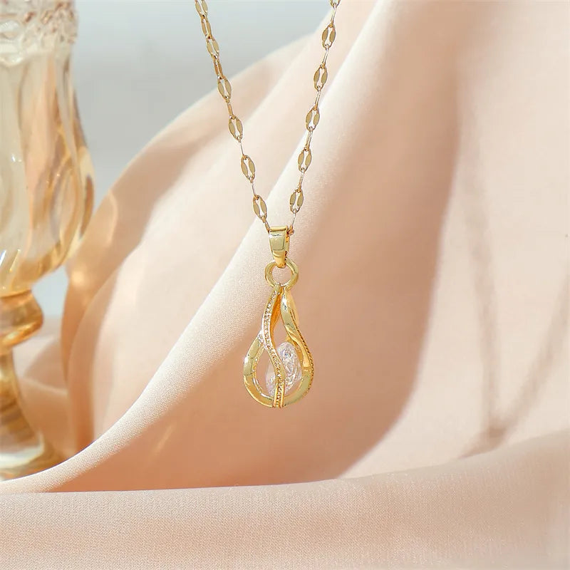 Water Droplet Pendant Necklace