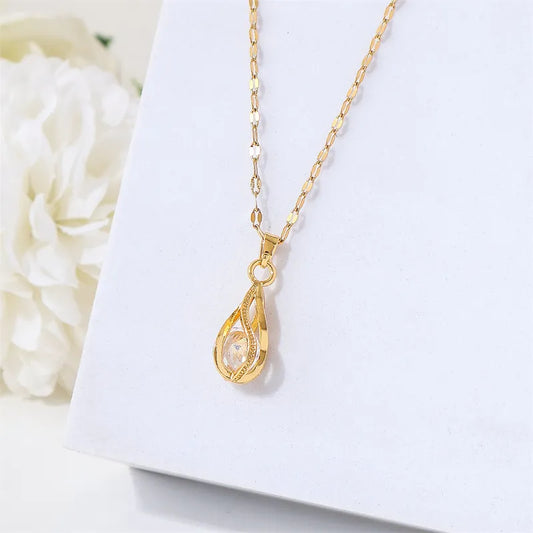 Water Droplet Pendant Necklace