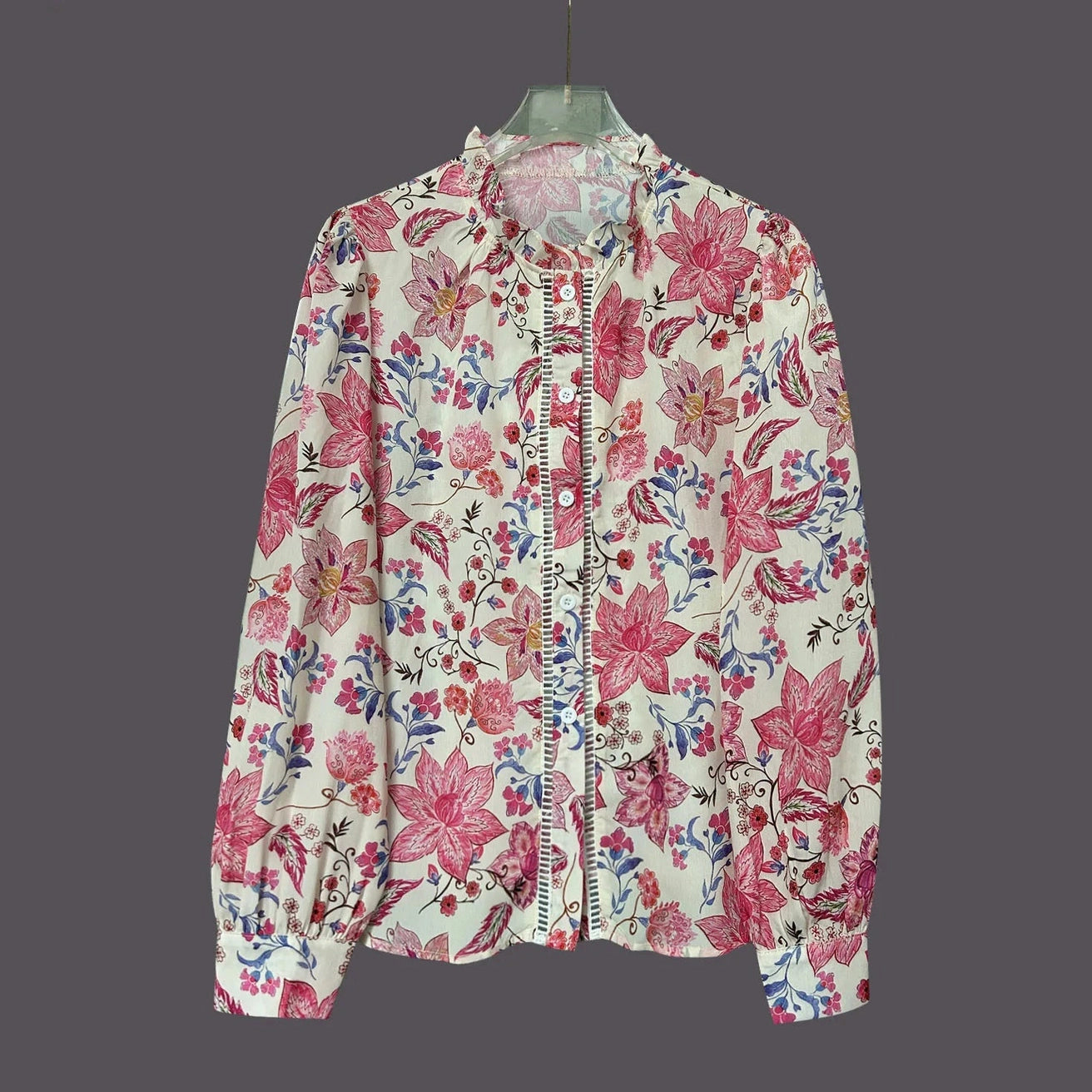 Wenda Floral Print Button Up Blouse