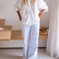Denise White Lace Yoke Blouse with Elegant Cutout Detail