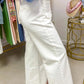 Carlyle White Scalloped Patch Pocket Shift Jeans