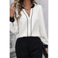 Lolisa White Notch Neck Contrast Trim Blouse