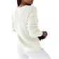 Marlena White Chunky Knit V Neck Sweater