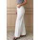 Catlee White 2-Button High Waist Flared Bottom Jeans