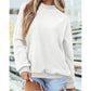 Alessia White Oversize Drop Shoulder Reversible Mock Neck Sweatshirt