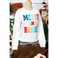 White Merry And Bright Cable Knit Pullover Sweatshirt