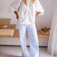 Denise White Lace Yoke Blouse with Elegant Cutout Detail