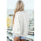 Alessia White Oversize Drop Shoulder Reversible Mock Neck Sweatshirt