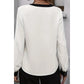 Lolisa White Notch Neck Contrast Trim Blouse