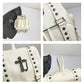 PU Leather Rivet Cross Backpack - 4 Colors