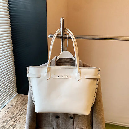 Urban Elegance Studded PU Leather Handbag - 4 Colors