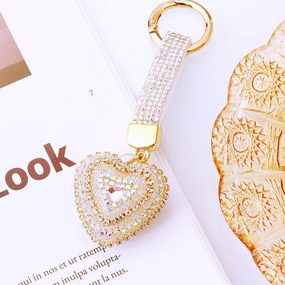 Heart Shape Rhinestone Bag Charm - 4 Colors