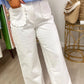 Carlyle White Scalloped Patch Pocket Shift Jeans