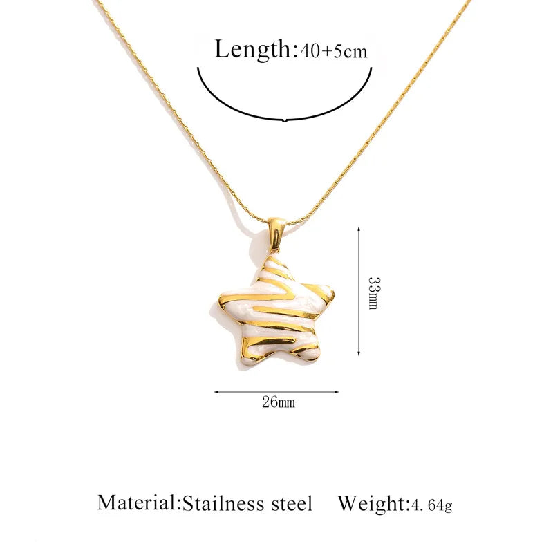 Enamel Star Pendant Necklace - 5 Colors