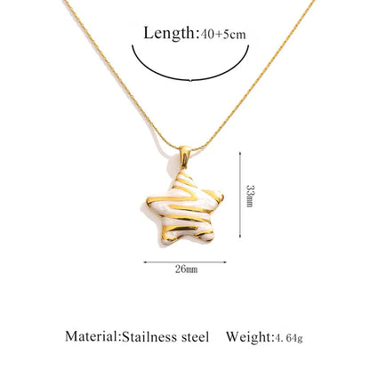 Enamel Star Pendant Necklace - 5 Colors