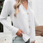 Eleanora Lapel Button Up Long Sleeve Blouse - 6 Colors