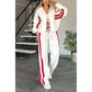 Tracee Red Stripe Zip Up Jacket and Pant Set