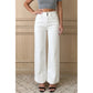 Catlee White 2-Button High Waist Flared Bottom Jeans