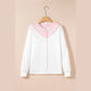 RTS White Exposed Seam Rainbow Stripe Color Block V Neck Loose Long Sleeve Top