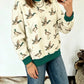Wilfred Mallard Print Patchwork Colorblock High Neck Sweatshirt
