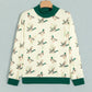Wilfred Mallard Print Patchwork Colorblock High Neck Sweatshirt