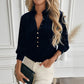 Willi Navy Long Sleeve Velvet Blouse