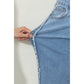Willow Beau Blue Contrast Stripe Frayed Side Panel Patchwork Shift Jeans