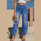 Wilma 4 Button Front Tapered Casual Loose Fit Jeans