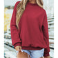 Alessia Wine Oversize Drop Shoulder Reversible Mock Neck Sweatshirt