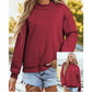 Alessia Wine Oversize Drop Shoulder Reversible Mock Neck Sweatshirt