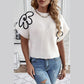 Winslow White Flower Embroidery Sweater Tee