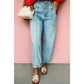 Wrenlee Exposed Stitch Detail Drawstring Barrel Jeans