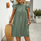 Wynter Flutter Sleeve Pleated Mini Dress