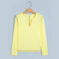 Hayley Yellow V Neck Ribbed Stitched Detail Long Sleeve Top