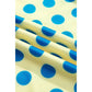Graysen Yellow Polka Dot Striped Trim Mock Neck Sweatshirt