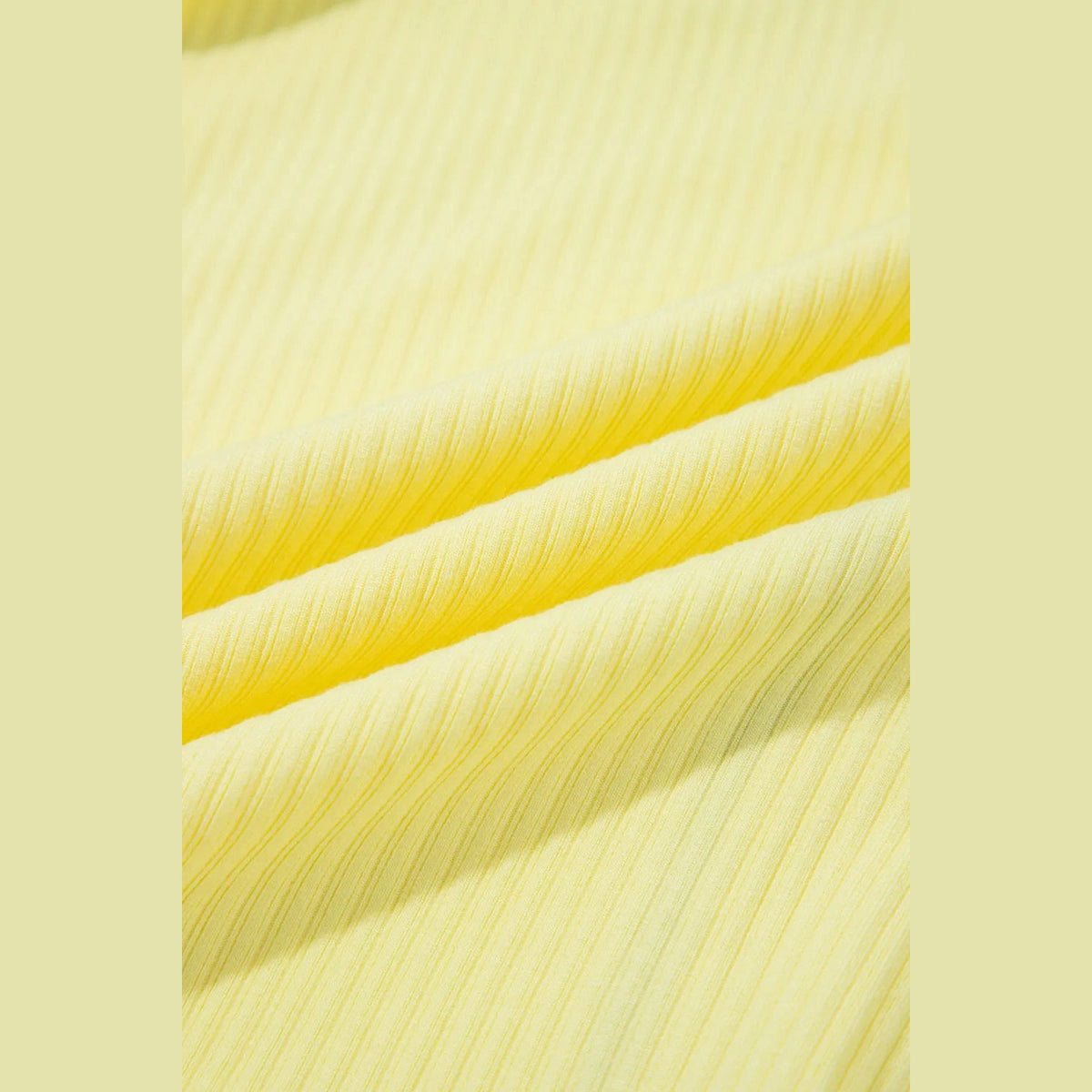 Hayley Yellow V Neck Ribbed Stitched Detail Long Sleeve Top