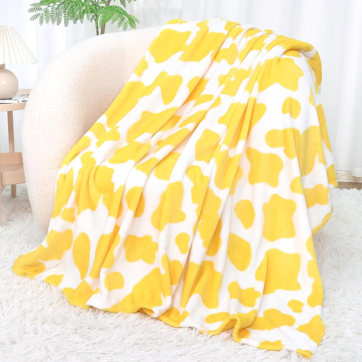 Cow Pattern Lightweight Soft Throw Blanket 50" x 60" - 4 Colors