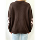 Yesenia Cozy Floral Print Round Neck Dropped Shoulder Casual Sweater